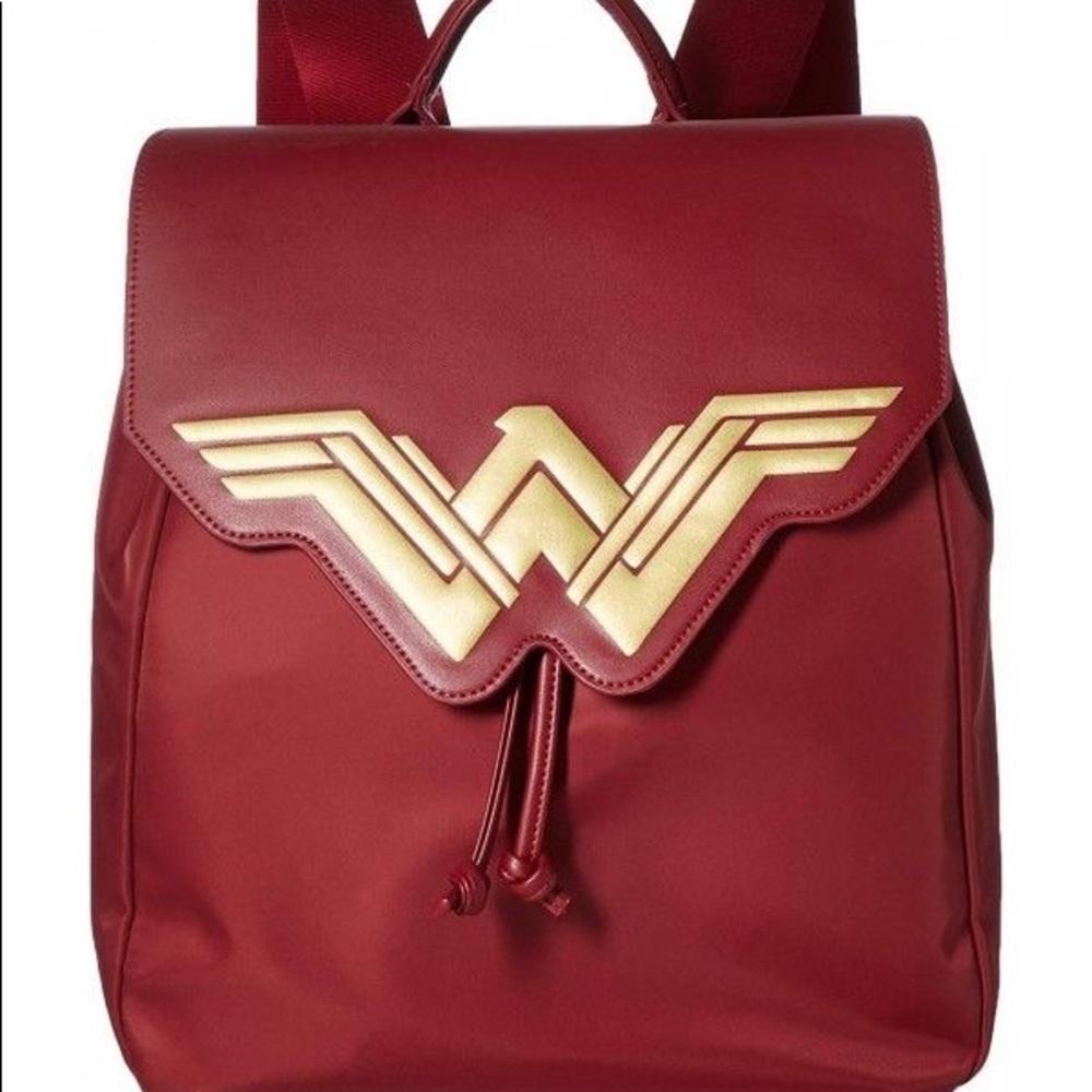 DC Wonder Woman maroon nylon bookbag